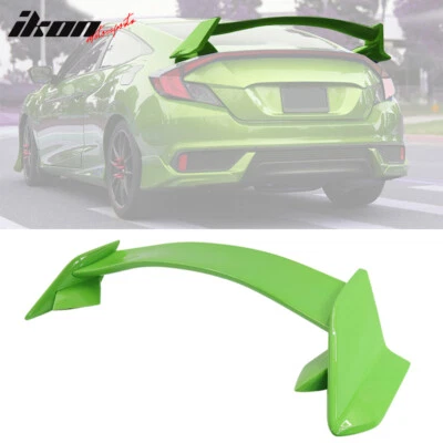 Fits 16-20 Honda Civic X 10th Coupe Type R TR Trunk Spoiler Painted #GY30P Green Foto 1 de 4