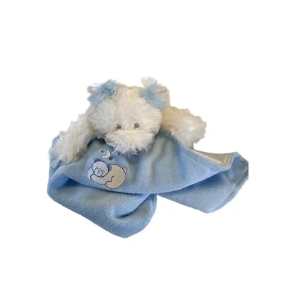 Blankets & Beyond Security Lovey Manta Blanco Oso Azul Manta Nueva con Etiquetas Foto 1 de 4