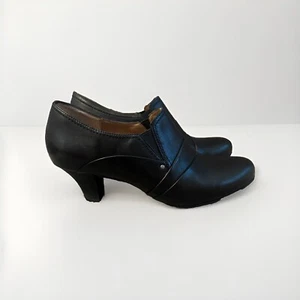 Abeo Naomi Women’s Black Leather Heels Size 38=7 - Picture 1 of 8
