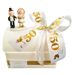 ღ GESCHENK zur GOLDENEN HOCHZEIT ღ GOLDENE GELD GELDGESCHENK GESCHENKBOX 50 - Bild 1 von 1