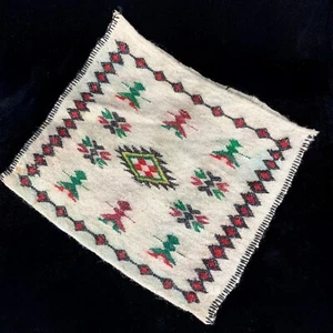 Vintage Off White Ethnic Wool Hand Weaving Bag or Pillow Cover Boho 14 X 12 - Picture 1 of 11