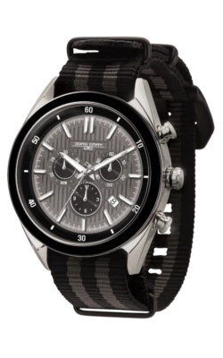 Reloj Jorg gris para hombre cronógrafo esfera con patrón de carbón JG6900-23N NUEVO EN CAJA Foto 1 de 4