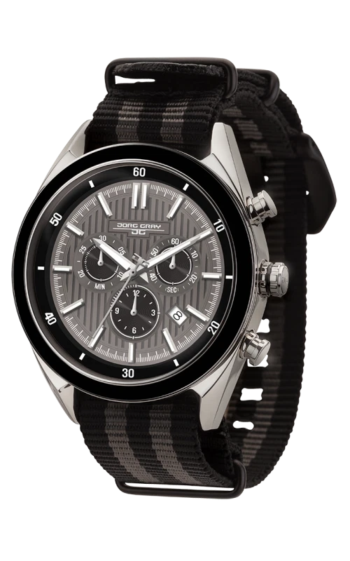 Jorg Gray Mens Chronograph Charcoal Patterned Dial Jg6900-23n Watch
