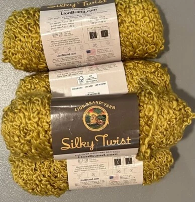Hilo Silky Twist marca Lion #201 lote oliva #113790 acrílico peso súper voluminoso Foto 1 de 4