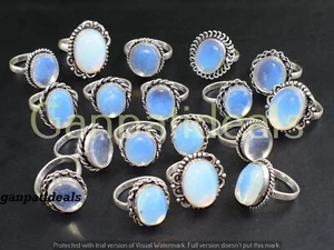 Lotto all'ingrosso anelli pietre preziose opalite argento sterling 925 placcato anelli lotto - Foto 1 di 7