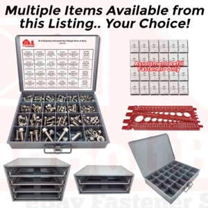 STAINLESS STEEL Serrated Flange Screw Bolt & Nut Assortment Kit OR Accessories - Picture 1 of 6
