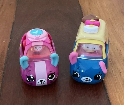 Shopkins Cutie Cars Lot of 2 Cute Little Vehicles Moose Toys Pink & Blue Bundle  - image 1 of 4
