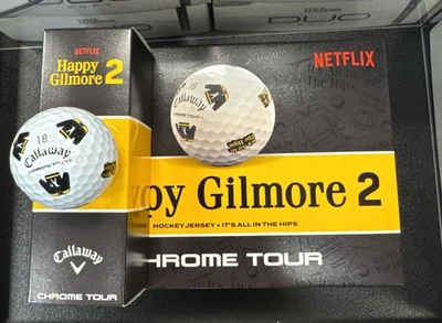 Pelotas de golf Callaway Chrome Tour HAPPY GILMORE "Camiseta de hockey'' limitadas - 3 pelotas Foto 1 de 4