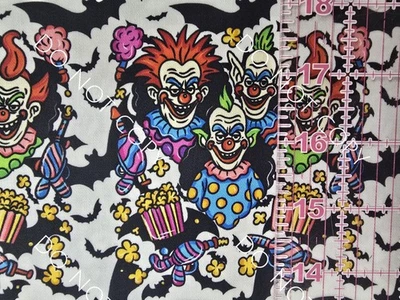 Payasos asesinos de tela tejida 100 % algodón personalizados del espacio exterior 1/4 yarda 9x56 Foto 1 de 2