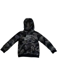Nike Just Do It Athletic Hoodie Black Sweater Boys Size Small Good Condition - Picture 1 of 10
