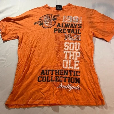 Southpole T-Shirt Mens Size 2XL Orange Graphic Print Short Sleeve Crew Neck - Image 1 of 4