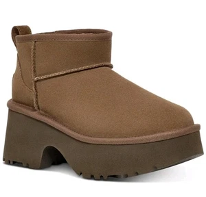 UGG Women's Classic Ultra Mini New Heights Ankle Boot Hickory Size 11 NEW $180 - Picture 1 of 6