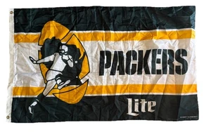 Miller Lite Green Bay Packers Running Back Banner Flag 47x29 Man Cave NFL - Picture 1 of 2