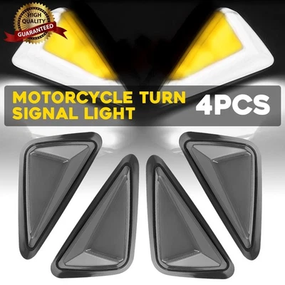 4件装/套装摩托车前LED转向信号指示灯琥珀色白色灯12V — 第 1/4 张图片
