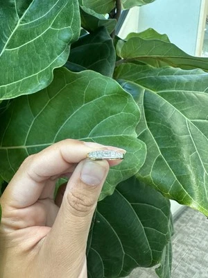 18kt Yellow/white Gold Diamond Ring 7 Princes Cut, Natural .56ct F/vs Size 5.5 - Image 1 of 3