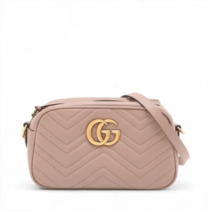 Gucci GG Marmont Leather Chain Shoulder Bag Beige 447632 - Picture 1 of 10