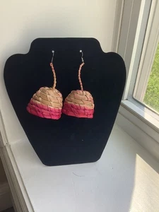 Colored Bell rattan earrings - Picture 1 of 16