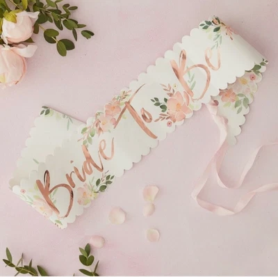 Floral Bride SASHES 玫瑰金新娘 — 第 1/3 张图片