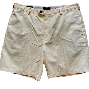 Orvis Men's Shorts Chino Yellow Flat Front Beach Travel Coastal Preppy 8" 40 XL - Picture 1 of 8
