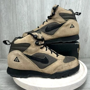 Vintage Nike ACG Boots cBrown Black Womens 7.5 Suede Hiking Sneakers 90s - Picture 1 of 11
