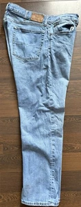 Rare Polo Ralph Lauren Hampton Relaxed Straight Mens Blue Denim Jeans 40X32 - Picture 1 of 14