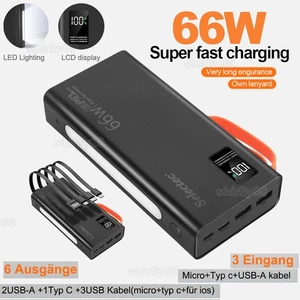 Powerbank 1000000mAh 66W USB-C Externer Batterie 4 USB Ladegerät für Alle Handys - Bild 1 von 23