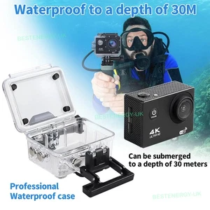 HD 4K Sports 170° Action Camera WiFi Ultra HD 16MP Waterproof Remote Control - Picture 1 of 17