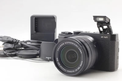 [N MINT+++] FUJIFILM X-M1 BLACK 16.3MP DIGITAL CAMERA 16-50mm LENS + HOOD JAPAN - Image 1 of 4