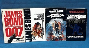Lot 4 James Bond Books Fleming DIAMONDS ARE FOREVER Colonel Sun Scorpius Biog - Picture 1 of 7