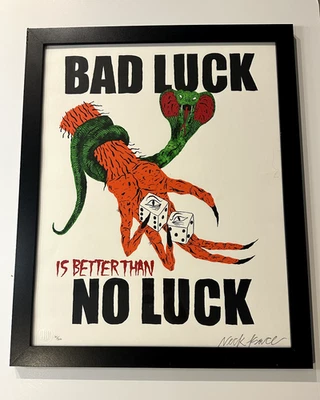 Neckface Print - "Bad Luck Is Better Than No Luck" - 1 of 200 - Frame included - Image 1 of 4