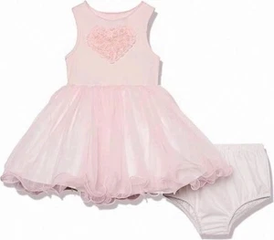 Baby Girl’s $54 Pippa & Julie Flower Heart Pink Tulle Dress & Bloomers Set 18M - Picture 1 of 5