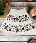 Rene Derhy Size L Cotton Midi Skirt Raised Floral Boho Gypsy Cottage Bohemian