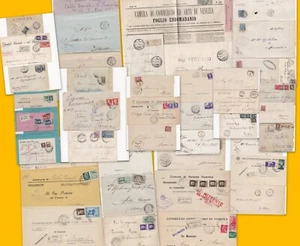 REGNO, LOTTO 43 OGGETTI STORIA POSTALE, ANNULLI, AFFRANCATURE, 1870-1940       m - Picture 1 of 12