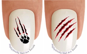 Nail Art 2161 TIER Klauenmarkierungen Pfote Wasserrutsche Nagelaufkleber Transfers Aufkleber - Bild 1 von 3
