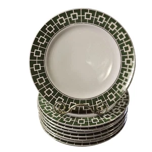 8 Jonathan Adler Nixon Dinnerware Green Dessert Salad Side Plates FLAWS - Picture 1 of 9