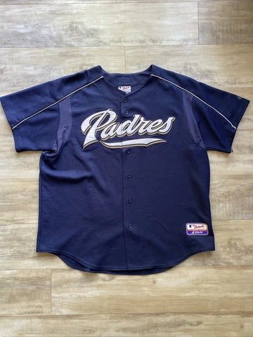 VINTAGE MAJESTIC MLB SAN DIEGO PADRES BLUE JERSEY SIZE XXL Cover
