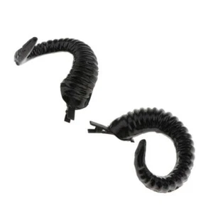 Artificial Ram Horns Hairpins Black Evil Devil Sheep Goat Faun Horn Costume - Picture 1 of 8