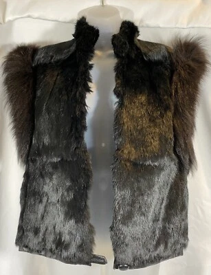 Chosen Furs Fully Lined Vintage Rabbit Fur Black Vest Small - Fur Origin France  - Image 1 of 4