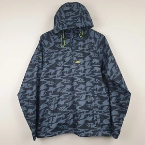Trespass Waterproof Jacket Mens Medium Grey Camouflage Windbreaker Tres-Tex - Picture 1 of 22