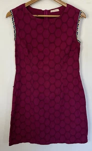 Boom Shankar Dress Womens Shift Size 8 Purple Sleeveless 100% Cotton Broderie - Picture 1 of 8