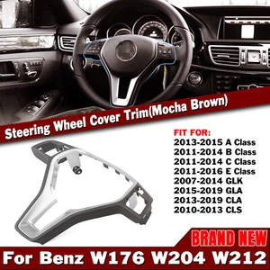 Cubierta de volante de automóvil para Benz Clase E 2011-2016 marrón + cromo 35 mm - Imagen 1 de 13