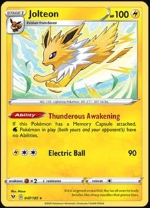 LP Pokemon Jolteon - 047/185 - Rare Lightly Played Vivid Voltage - Picture 1 of 1