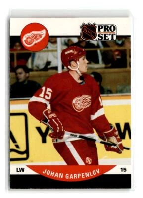 1990-Pro Set -#605-Johan Garpenlov  RC-Detroit Red Wings - Image 1 of 2