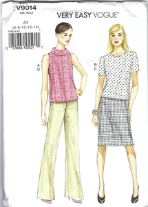 Vogue Sewing Pattern 9014, Top, Skirt, Pants, Size 6 - 14, Uncut - Picture 1 of 2