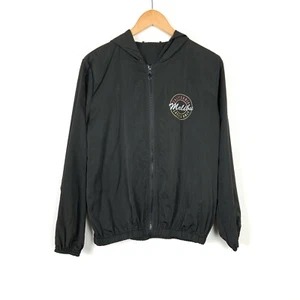 Brandy Melville Womens Malibu Locals Only Hooded Jacket One Size Black Full Zip - Picture 1 of 6