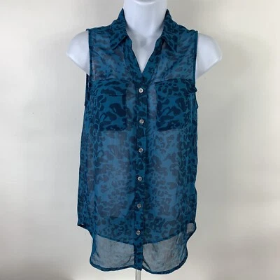 Gap Button Down Shirt Women's XS Sleeveless Chiffon Sheer Lightweight Casual - Image 1 of 4