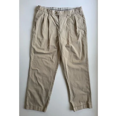 BILLS KHAKIS Pleasted Tapered Pants Mens 36x30 Classic Fit Beige Made in the USA - Image 1 of 4