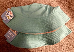 Sun & Sky UPF 50+ Bucket Hat Unisex Youth 4-7 Reversible Teal& Orange S30 - Picture 1 of 4
