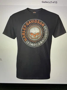Harley-Davidson Herren Halo Willie G Skull Crew-Neck Kurzarm T-Shirt - Schwarz L - Bild 1 von 7