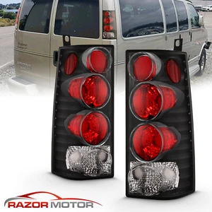 Par de luces traseras negras 1996-2002 para GMC Savana/Chevrolet Express 1500 2500 3500 - Imagen 1 de 7